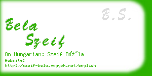 bela szeif business card